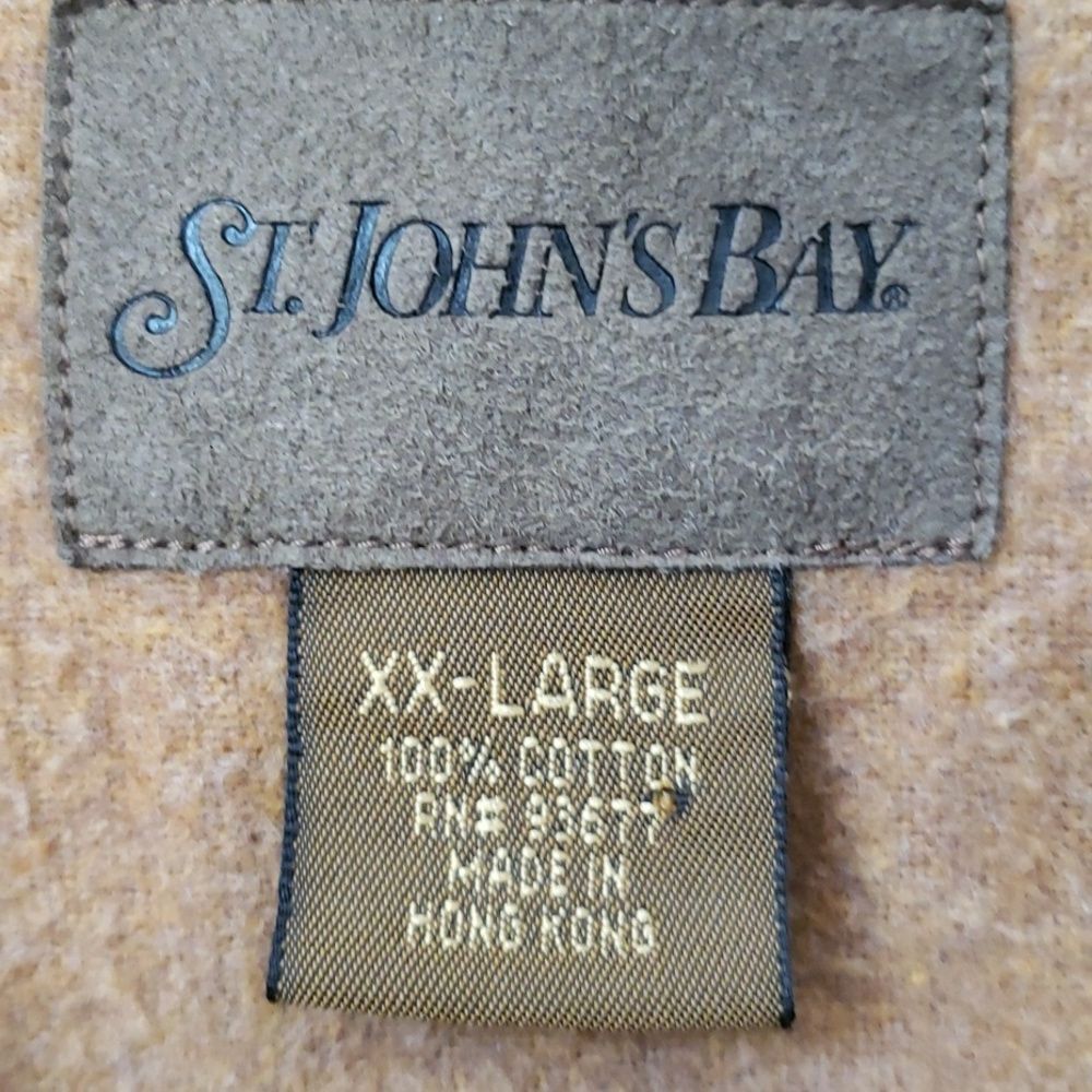 SJB Shirt Men's 2XL Tan Button-Up Chamois Flannel Cabincore Rugged Chore - Picture 2 of 7